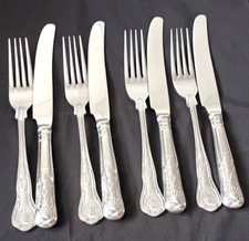 KINGS PATTERN STYLE 4 x Large Table Cutlery Sets Stainless Steel Used but Nice.
