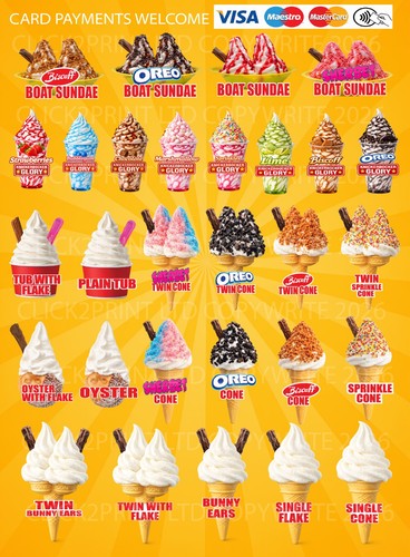 Soft serve ice - ice, sign