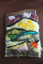 New Unframed Hand Felted Scene