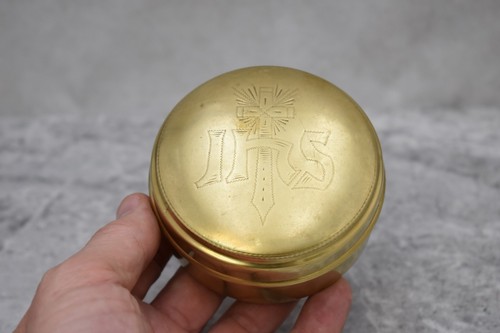 Older brass pyx with ihs - older,