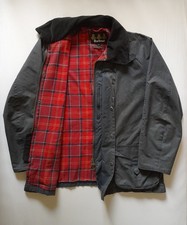 BARBOUR CHESTERHOPE WAXED JACKET XXL Blue Tartan Lined Concealed Hood RRP £219