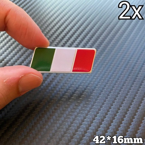 Italian flag aluminum badge - italian,