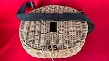 Old English Wicker Fly Fishing Creel and Shoulder Strap.