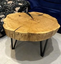 Solid Oak Coffee Table, Rustic Live Edge, Epoxy Rasin, 28x32inch, Extra Thick