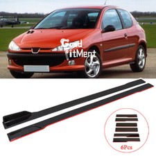 For Peugeot 206 CC 207 78.7" Car Side Skirts Spoiler Splitter Panel Lip Red Trim