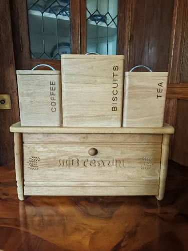 Wooden bread bin tea - wooden, tea,