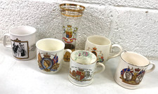 Vintage Royal Memorabilia Mugs, Glass Queen Elizabeth United Kingdom Collectable