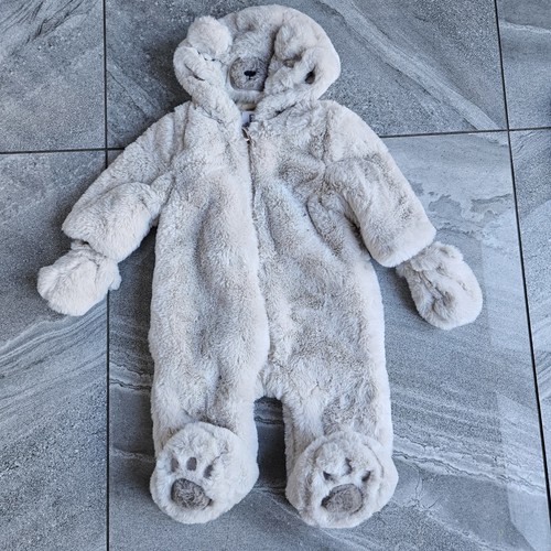 Faux fur baby snowsuit - fur,