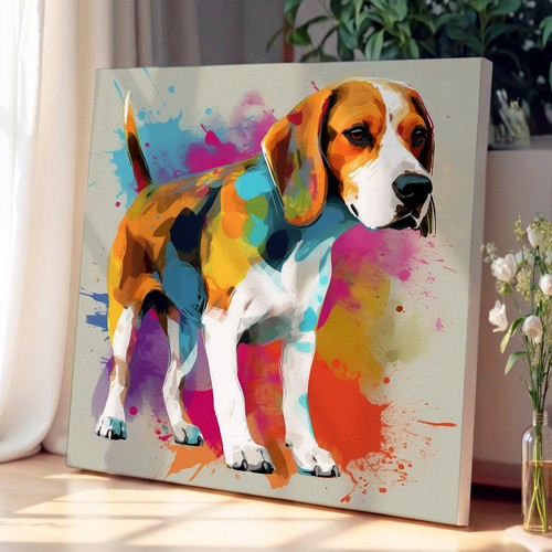 Beagle gestural art canvas - art,