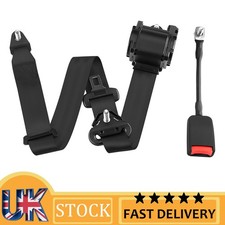 3 Point Seat Belts Black Car Safety Belt 4 M Universal Adjustable Retractable