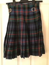 Child’s Vintage 1900’s Tartan Red Blue Green Scotch Kilt Thomas Gordon And Sons
