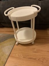 White Plastic Two Tier Drinks Tea Trolly On Castors 1970’s