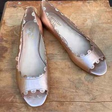 NEW Nicole Millier Artellier ballet flats rose gold metallic open toe size 8.5