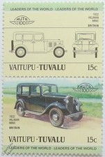 1932 HILLMAN MINX Car Stamps