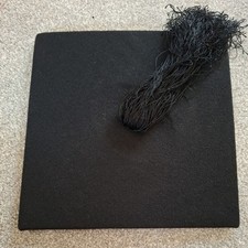 Ravenscroft Willis Mortar Board Black wool Graduation Size 6 7/8 Liverpool 1960s