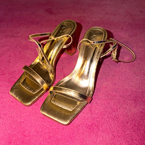 Zara gold strappy ankle - zara,