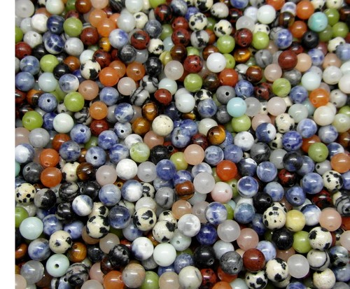 Natural 6mm gemstone round - natural,