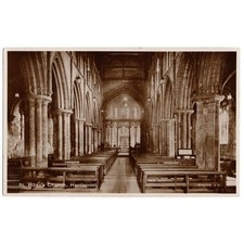 HARTLEPOOL Co Durham Interior of St Hilda's Church RP Postcard, Unused