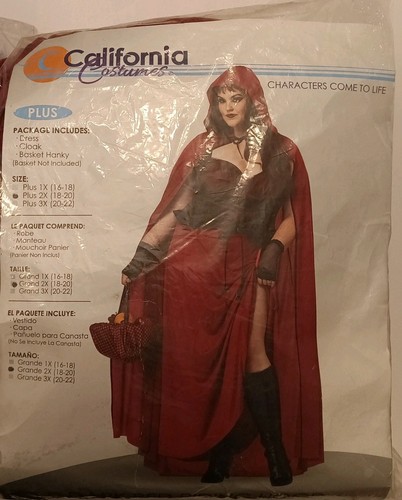 Red riding hood adult - red,