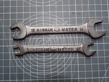 2x Vintage Nissan Motors Metric Open Ended Spanners 12mm/14mm & 8mm/10mm
