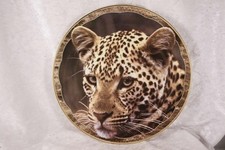 Royal Doulton Leopard Lord 1996  8" across plate big cats zoo animals