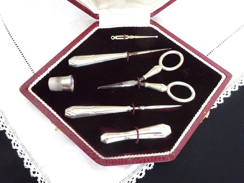 Art deco sewing case french - sewing,