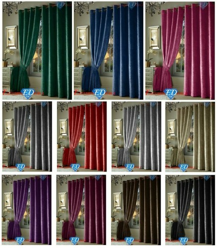 Luxury crushed velvet curtains - crushed,
