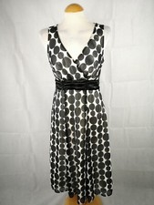 Ladies Dress Size 10 SOPHIE GREY Black Ivory Fit And Flare Party Evening Wedding