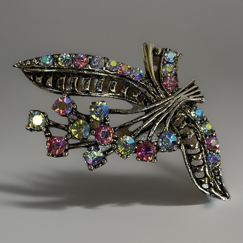 Vintage flower spray brooch - spray,