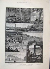 Original Old Antique Print