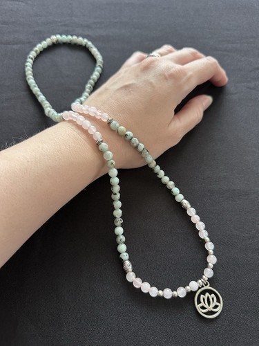 Lotus buddha rose quartz green - rose,