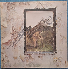 LED ZEPPELIN 4 IV - 12" VINYL LP ALBUM RECORD - SIGNED ROBERT PLANT JIMMY PAGE