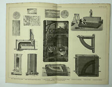 IRON CASTING Moulding Reheating Furnace 1880s Antique Print Original