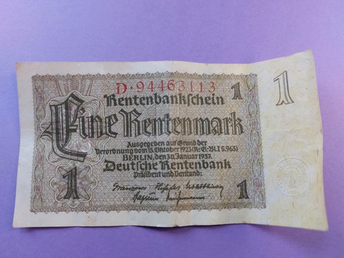 One reichsmark banknote - one,