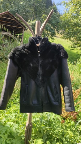 Vintage black sheepskin - black,