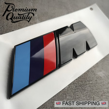 2 XGloss Black M Sport Emblem Sticker Side wing Fender Badge for BMW 45x15mm UK.