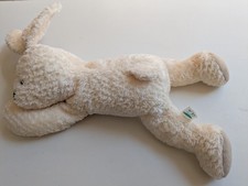 Vintage Mothercare Cream Bunny Rabbit Laying Down Soft Toy - Green Label 