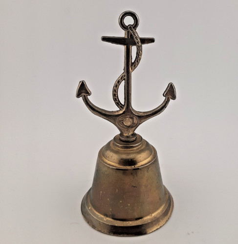 Small brass hand bell with - small,