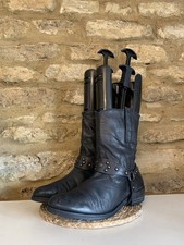 Sam Edelman Womens Black Harness Biker Ankle Leather Cowboy Boots Size UK 6