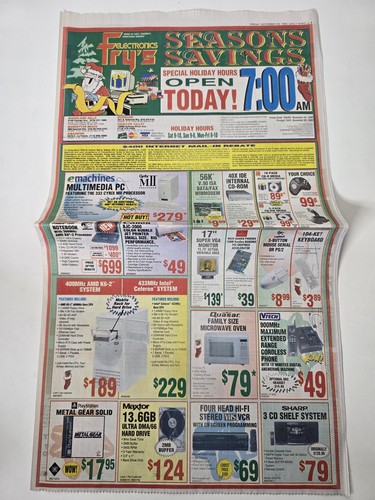 1999 fry black friday ad - fry's,
