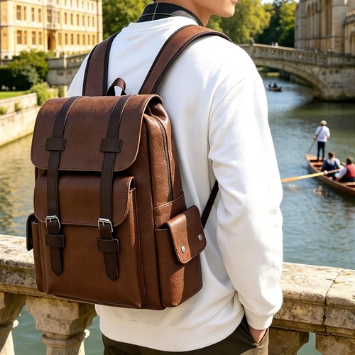 Soft leather backpack light - soft, pu