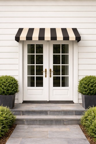 6ft wide tan black awning - wide, tan/black