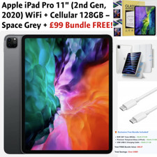Apple iPad Pro 11-Inch 2020 128GB OpenedNeverUsed Bundle SpaceGrey Sale Cellular
