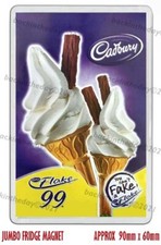 RETRO - ICE CREAM CADBURY'S 99 FLAKE ADVERT ART JUMBO FRIDGE MAGNET OR KEYRING