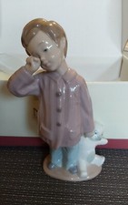 Nao Lladro 1991 "Sleepy Head" Porcelain Figurine  #1139 - Boy with Teddy Bear