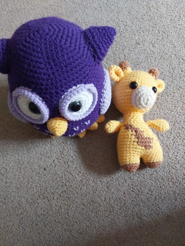 Hand knitted owl - knitted, and