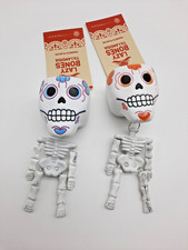Rare Trader Joe’s Lazy Bones Set 2 Skeleton Refrigerator Magnet Air Plant Holder