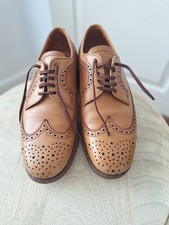 Vintage Trickers Bourton derby brogue shoes. Size 7, width 5. Tan. VGC