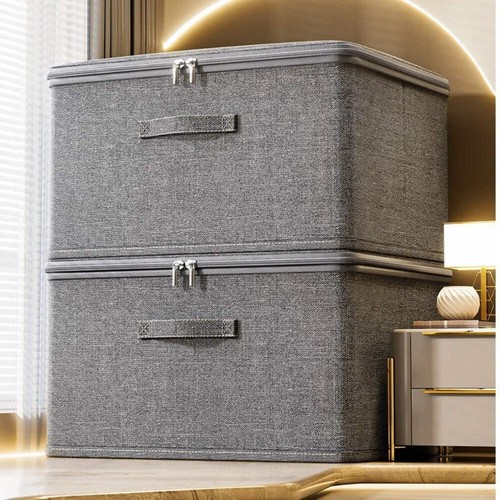 Grey foldable zip - storage, box