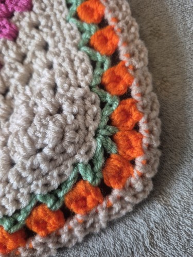 Crocheted striped bed throw - crocheted,